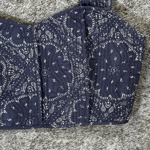 Madewell Quilted Sweetheart Crop Top Sz 2 - Picture 3 of 9